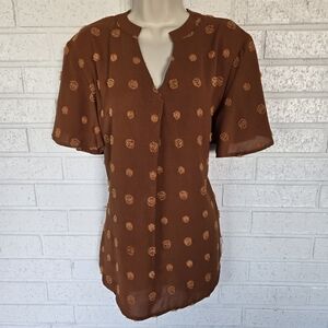 2003 SHEIN Orange Dot Pattern Blouse